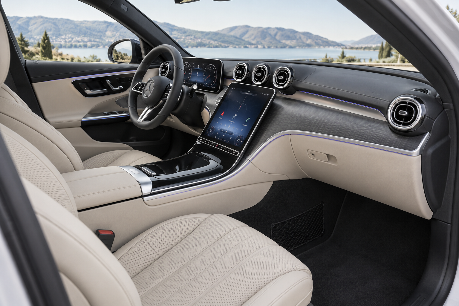 Сгенерированное изображение салона Mercedes-Benz C 200